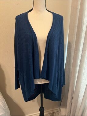 Sweet Romeo Waterfall Cardigan Open-Front Navy Women's M